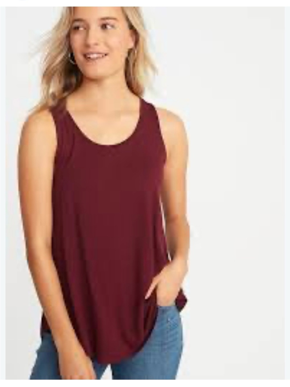 Old Navy Active Deep Red Flowy Workout Tank Top